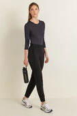 Sheer Cotton Ribbed Crewneck Long Sleeve